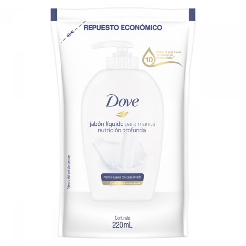 JABON DOVE  LIQUIDO PARA MANOS NUTRICION PROFUNDA DP x 220 ML