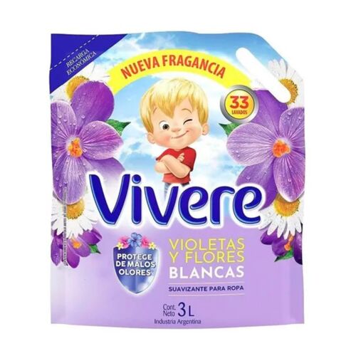 SUAVIZANTE VIVERE VIOLETA Y FLORES x 3 LT