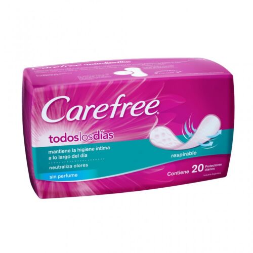 PROTECTORES DIARIOS CAREFREE TODOS LOS DIAS SIN PERFUME x 20 U