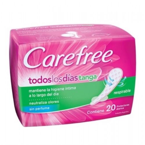 PROTECTOR DIARIO CAREFREE BRISA TANGA SIN PERFUME x 20 UNIDADE