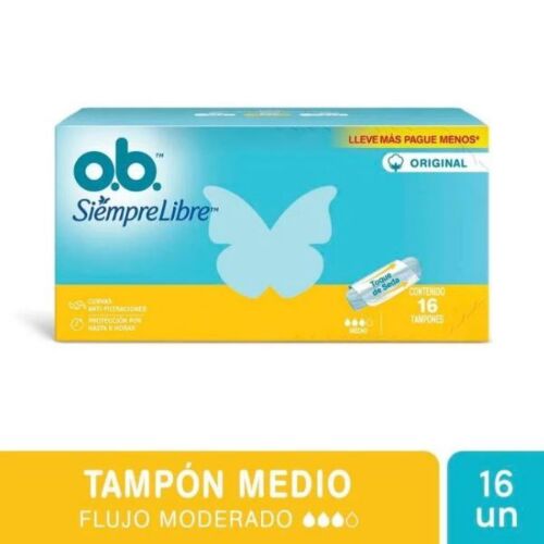 TAMPONES O B SIEMPRE LIBRE MEDIANA x 16 UNIDADES
