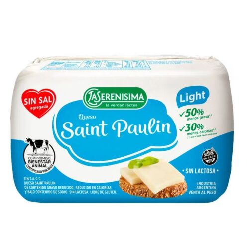 QUESO LA SERENISIMA SAINT PAULIN LIGHT FRACCIONADO  x UNIDAD