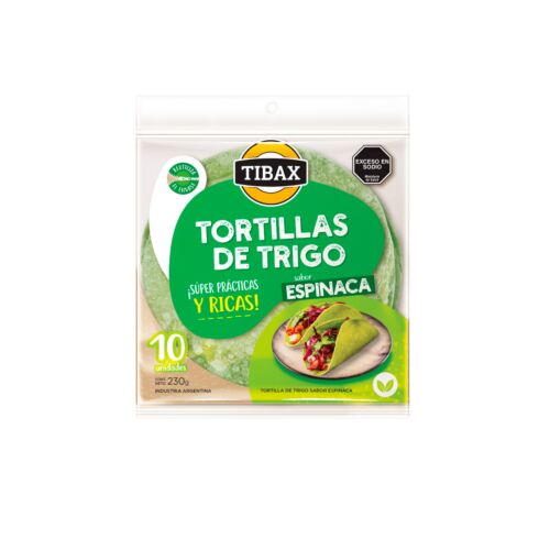 TORTILLAS TIBAX ESPINACA x 10 UNIDADES