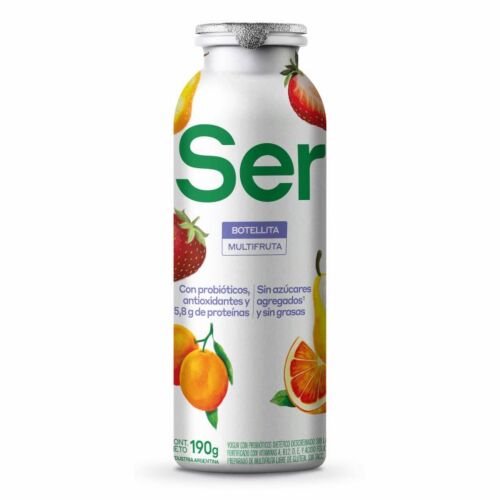 YOGUR SER LIBRE MULTIFRUTA BOTELLA x 185 GR