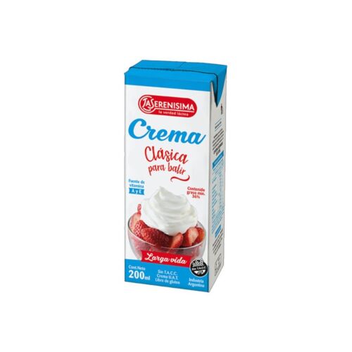 CREMA LA SERENISIMA PARA BATIR LARGA VIDA x 200 ML