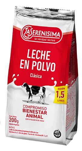 LECHE EN POLVO LA SERENISIMA ENTERA x 200 GR