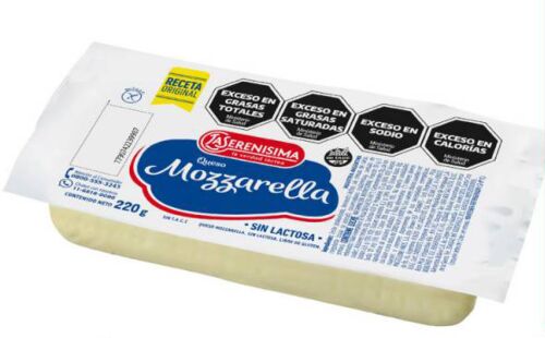 QUESO LA SERENISIMA SIN LACTOSA MOZZARELLA x UNIDAD