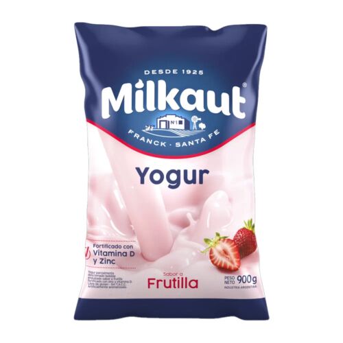 YOGUR MILKAUT ENTERA FRUTILLA BEBIBLE SACHET x 900 ML