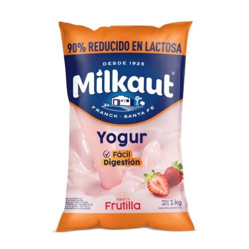 YOGUR MILKAUT REDUCIDO EN LACTOSA FRUTILLA x KG