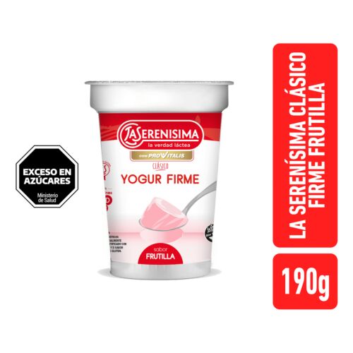 YOGUR LA SERENISIMA CLASICO FIRME FRUTILLA ENTERA x 190 GR