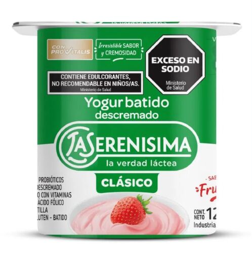 YOGUR LA SERENISIMA CLASICO BATIDO FRUTILLA DESCREMADA x 120 GR