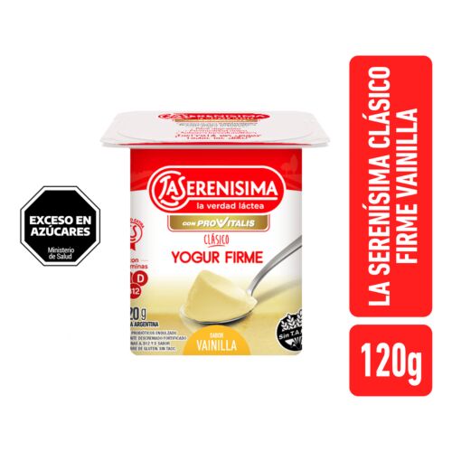 YOGUR LA SERENISIMA CLASICO FIRME VAINILLA ENTERA x 120 GR