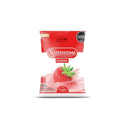 YOGUR LA SERENISIMA CLASICO FRUTILLA ENTERA SACHET x 900 GR