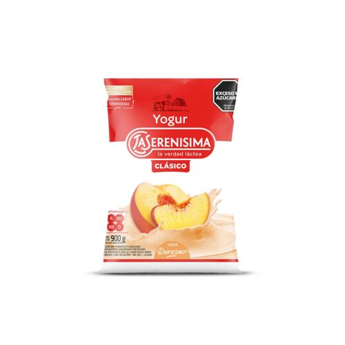 YOGUR LA SERENISIMA CLASICO DURAZNO ENTERA SACHET x 900 GR