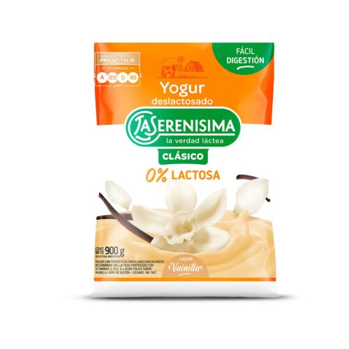 YOGUR LA SERENISIMA CLASICO 0% LACTOSA VAINILLA SACHET x 1 LT
