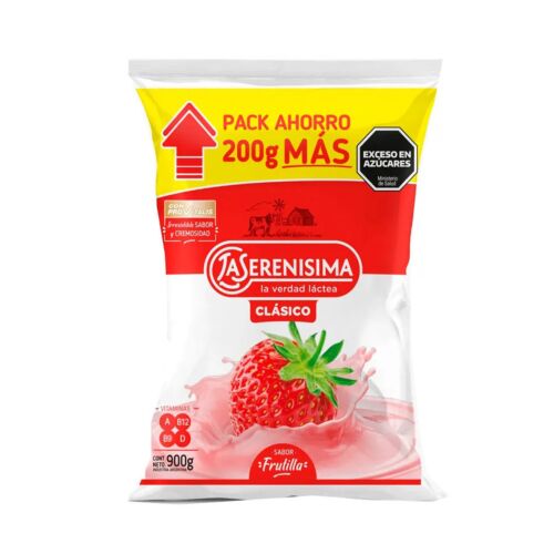 YOGUR LA SERENISIMA CLASICO FRUTILLA ENTERA SACHET x 1,1 KG
