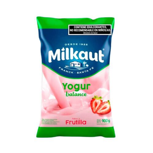 YOGUR MILKAUT DESCREMADA FRUTILLA BEBIBLE SACHET x 1 LT