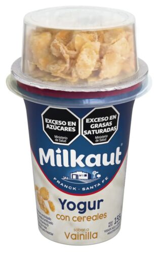 YOGUR MILKAUT ENTERA VAINILLA  CON  COPOS x 150 GR