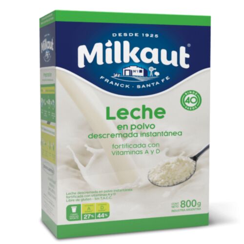 LECHE EN POLVO MILKAUT DESCREMADA x 800 GR