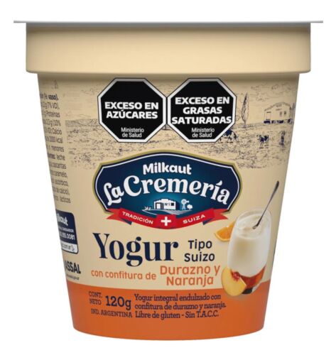YOGUR LA CREMERIA CON CONFITURA DE DURAZNO Y NARANJA x 120 GR