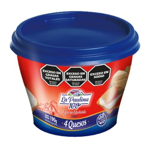 QUESO LA PAULINA FUNDIDO 4 QUESOS x 190 GR