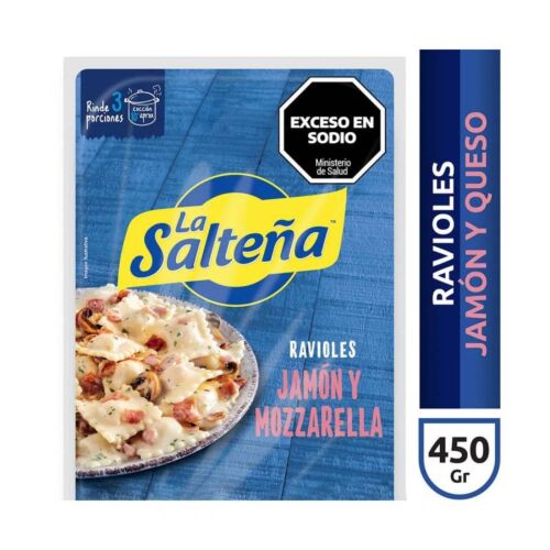 RAVIOLES LA SALTEÑA JAMON Y QUESO x 450 GR
