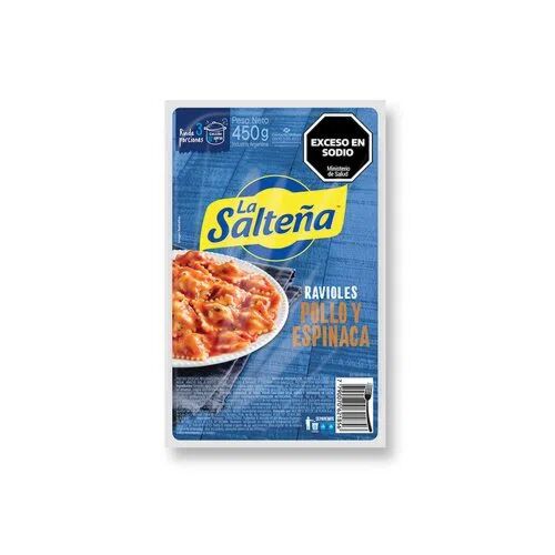 RAVIOLES LA SALTEÑA POLLO Y VERDEO x 450 GR