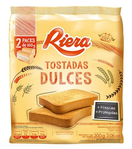TOSTADAS RIERA DULCES x 200 GR