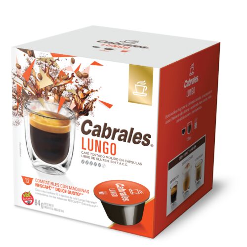 CAPSULA CAFÉ CABRALES LUNGO x 12 UNIDADES