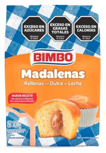 MAGDALENAS BIMBO VAINILLA RELLENA CON DULCE DE LECHE x 180 GR