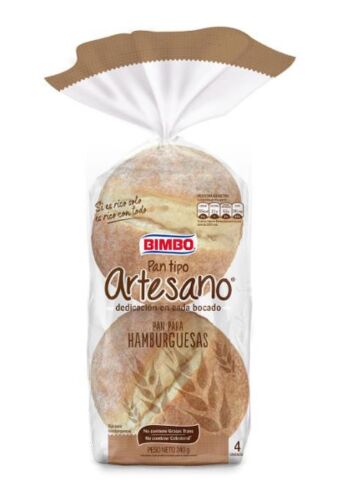 PAN BIMBO ARTESANO HAMBURGUESA x 4 UNIDADES