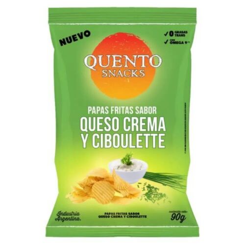 PAPAS FRITAS QUENTO QUESO CREMA & CIBOULLETTE x 90 GR