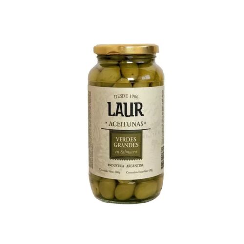ACEITUNAS VERDES LAUR GRANDES CON CAROZO x 420 GR