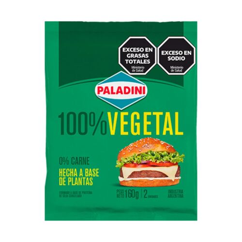 HAMBURGUESA PALADINI 100% VEGETAL x 2 UNIDADES