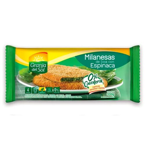 MILANESA DE SOJA GRANJA DEL SOL ESPINACA x 330 GR