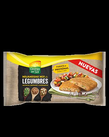 MILANESA GRANJA DEL SOL MIX DE LEGUMBRES x 330 GR