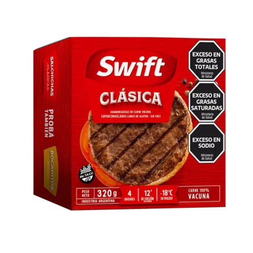 HAMBURGUESA SWIFT CLASICA x 4 UNIDADES