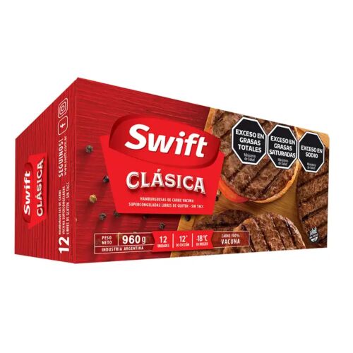 HAMBURGUESA SWIFT CLASICA x 12 UNIDADES