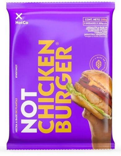 HAMBURGUESA NOT CO POLLO FLOWPACK x 2 UNIDADES