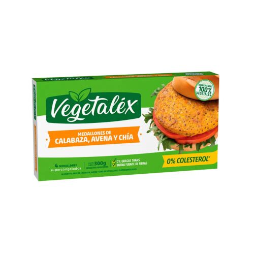 MEDALLON VEGETALEX DE CALABAZA, AVENA Y CHIA x 300 GR