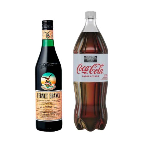 FERNET BRANCA + GASEOSA COCA COLA LIGHT X 1.5 LT