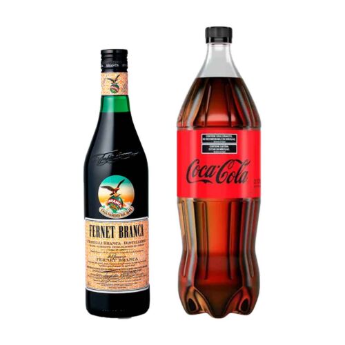 FERNET BRANCA + GASEOSA COCA COLA ZERO X 1.5 LT