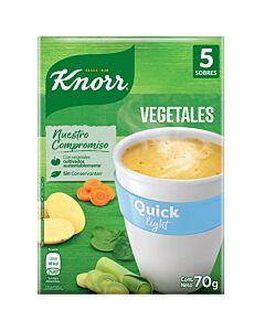 SOPA KNORR QUICK LIGHT VEGETALES x 5 SOBRES