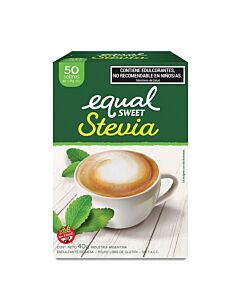 EDULCORANTE EQUALSWEET STEVIA POLVO x 50 SOBRES