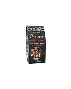 ALMENDRAS CHOCOLART CON CHOCOLATE 70% CACAO x 80 GR