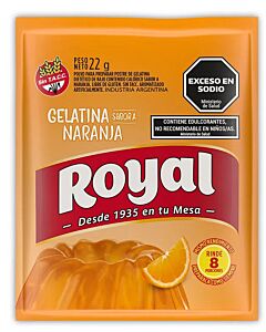 GELATINA ROYAL NARANJA x 22 GR