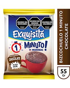 BIZCOCHUELO EXQUISITA 1 MINUTO CHOCOLATE x 55 GR