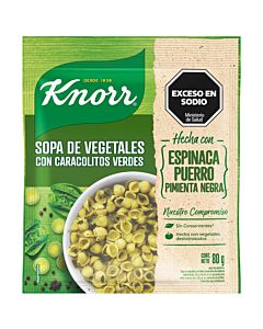 SOPA KNORR VEGETALES CON PASTA VERDE x 80 GR