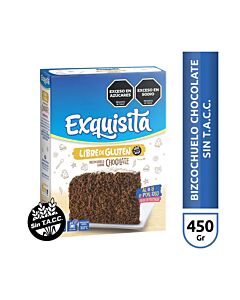 BIZCOCHUELO EXQUISITA CHOCOLATE SIN GLUTEN x 450 GR