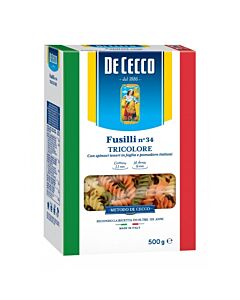 FIDEOS DE CECCO TRICOLORE FUSILLI NUMERO 34 x 500 GR